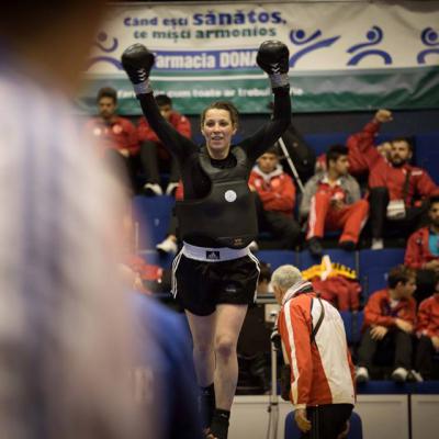 Delphine Stambouli pendant le Championnat d'Europe 2014.